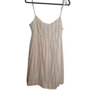 Pink and white mini dress with tie straps